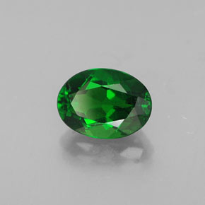 Diopsídio de cromo verde natural 0,90ct, corte oval, SI