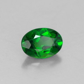 Diopsídio de cromo verde natural 0,82ct, corte oval, VS-SI