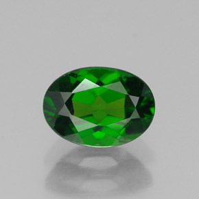 Diopsídio de cromo verde natural 0,92ct, corte oval, VVS