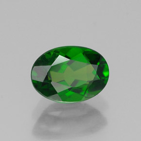 Diopsídio de cromo verde natural 0,92ct, corte oval, VVS