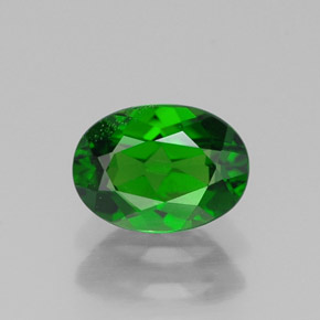 Diopsídio de cromo verde natural 0,91ct, corte oval, VS-SI
