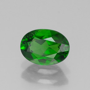 Diopsídio de cromo verde natural 0,91ct, corte oval, VS-SI