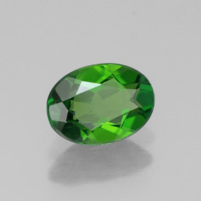 Diopsídio de cromo verde natural 0,78ct, corte oval, VS