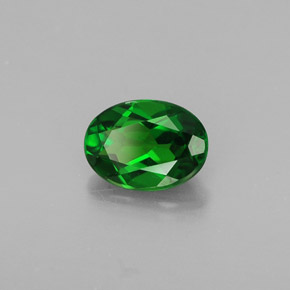 Diopsídio de cromo verde natural 0,84ct, corte oval, VS