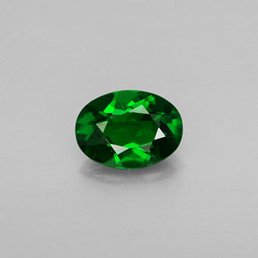 Diopsídio de cromo verde natural 0,70ct, corte oval, VVS