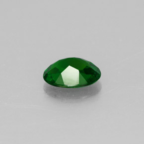 Diopsídio de cromo verde natural 0,70ct, corte oval, VVS