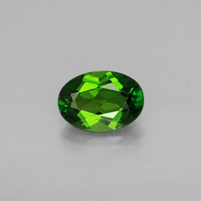 Diopsídio de cromo verde natural 0,76ct, corte oval, VVS