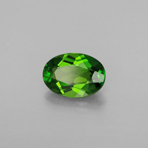 Diopsídio de cromo verde natural 0,76ct, corte oval, VVS
