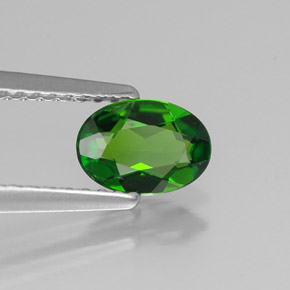 Diopsídio de cromo verde natural 0,65ct, corte oval, VVS