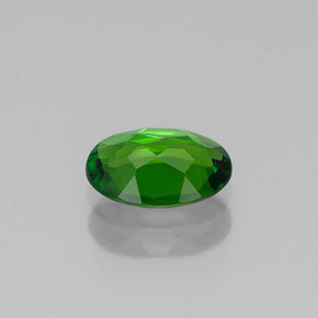 Diopsídio de cromo verde natural 0,65ct, corte oval, VVS