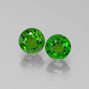 Pedras preciosas de diopsídio de cromo verde natural de  ct, corte redondo, VS