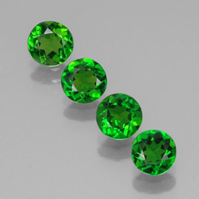 Pedras preciosas de diopsídio de cromo verde natural de  ct, corte redondo, VS