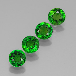 Pedras preciosas de diopsídio de cromo verde natural de  ct, corte redondo, VS
