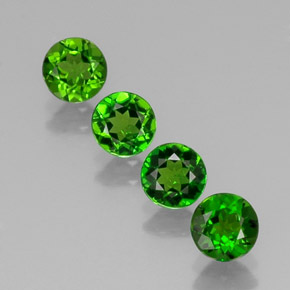 Pedras preciosas de diopsídio de cromo verde natural de  ct, corte redondo, VS
