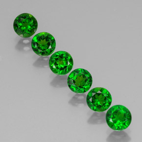 Pedras preciosas de diopsídio de cromo verde natural de  ct, corte redondo, VS