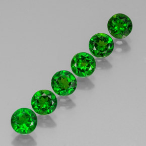 Pedras preciosas de diopsídio de cromo verde natural de  ct, corte redondo, VS