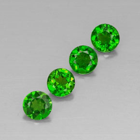 Pedras preciosas de diopsídio de cromo verde natural de  ct, corte redondo, VVS-VS
