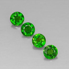 Pedras preciosas de diopsídio de cromo verde natural de  ct, corte redondo, VVS-VS