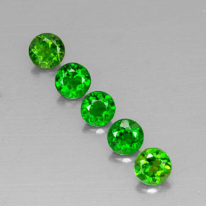 Pedras preciosas de diopsídio de cromo verde natural de  ct, corte redondo, VVS-VS