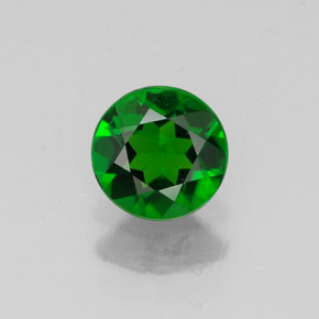 Diopsídio de cromo verde natural 0,43ct, corte redondo, VVS-VS