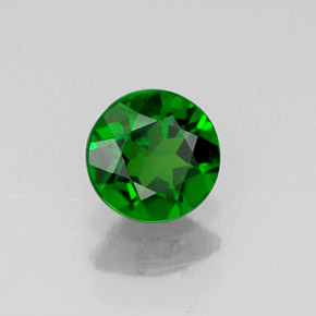 Diopsídio de cromo verde natural 0,43ct, corte redondo, VVS-VS