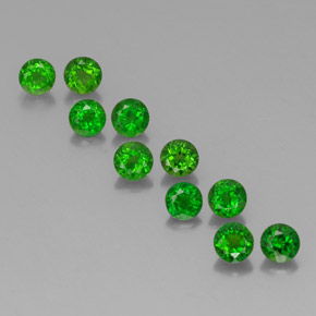 Pedras preciosas de diopsídio de cromo verde natural de  ct, corte redondo, VS