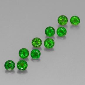 Pedras preciosas de diopsídio de cromo verde natural de  ct, corte redondo, VS