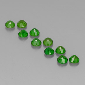 Pedras preciosas de diopsídio de cromo verde natural de  ct, corte redondo, VS