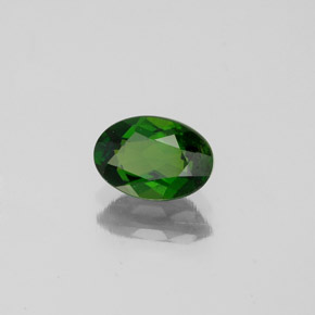 Diopsídio de cromo verde natural 0,75ct, corte oval, VS
