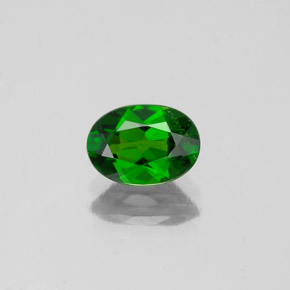 Diopsídio de cromo verde natural 0,86ct, corte oval, VS-SI