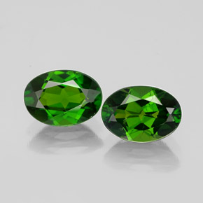 Pedras preciosas de diopsídio de cromo verde natural de  ct, corte oval, VS