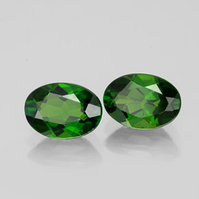 Pedras preciosas de diopsídio de cromo verde natural de  ct, corte oval, VS