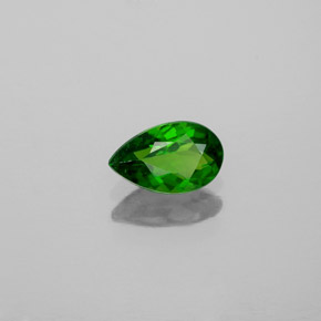 Diopsídio de cromo verde natural 0,41ct, formato de pêra, VS