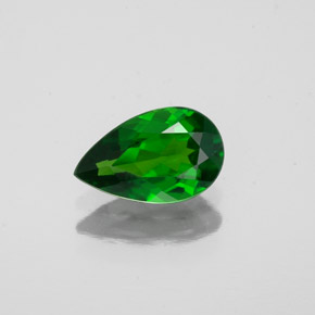 Diopsídio de cromo verde natural 0,71ct, formato de pêra, VS