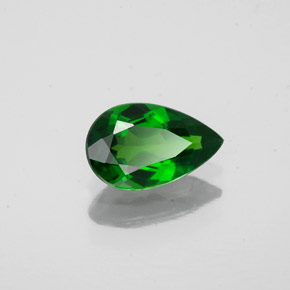 Diopsídio de cromo verde natural 0,71ct, formato de pêra, VS