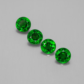 Pedras preciosas de diopsídio de cromo verde natural de  ct, corte redondo, VVS-VS