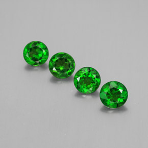 Pedras preciosas de diopsídio de cromo verde natural de  ct, corte redondo, VS