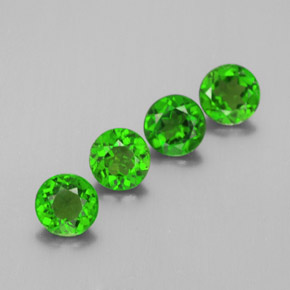Pedras preciosas de diopsídio de cromo verde natural de  ct, corte redondo, VS