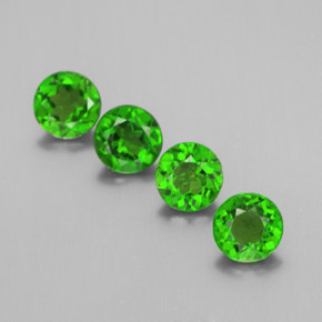 Pedras preciosas de diopsídio de cromo verde natural de  ct, corte redondo, VS