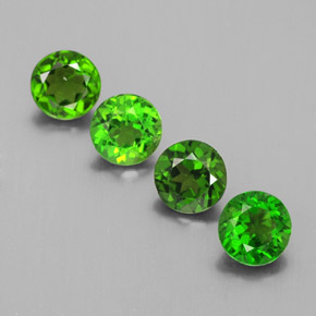 Pedras preciosas de diopsídio de cromo verde natural de  ct, corte redondo, VS