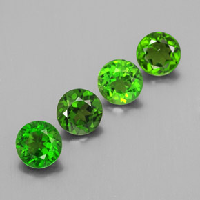 Pedras preciosas de diopsídio de cromo verde natural de  ct, corte redondo, VS