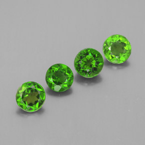 Pedras preciosas de diopsídio de cromo verde natural de  ct, corte redondo, VS