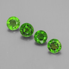 Pedras preciosas de diopsídio de cromo verde natural de  ct, corte redondo, VS