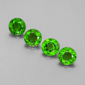 Pedras preciosas de diopsídio de cromo verde natural de  ct, corte redondo, VS
