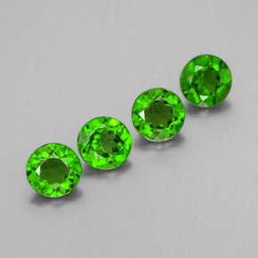 Pedras preciosas de diopsídio de cromo verde natural de  ct, corte redondo, VS