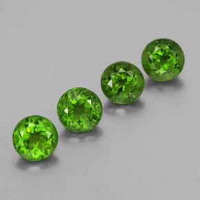 Pedras preciosas de diopsídio de cromo verde natural de  ct, corte redondo, VVS-VS