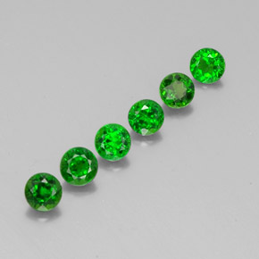 Pedras preciosas de diopsídio de cromo verde natural de  ct, corte redondo, VS-SI
