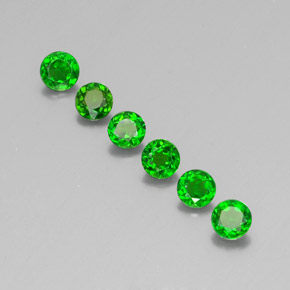 Pedras preciosas de diopsídio de cromo verde natural de  ct, corte redondo, VS