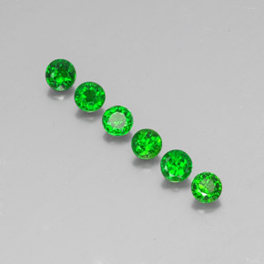 Pedras preciosas de diopsídio de cromo verde natural de  ct, corte redondo, VS