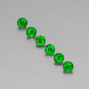 Pedras preciosas de diopsídio de cromo verde natural de  ct, corte redondo, VS